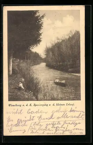 AK Wieselburg a. d. E., Bootfahrt auf der kleinen Erlauf