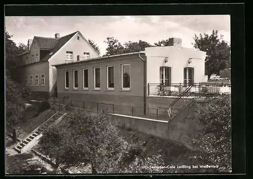 AK Leissling /Kr. Weissenfels, HO-Terrassen-Cafe