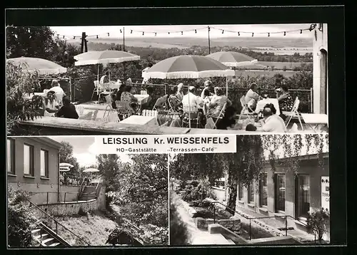 AK Leissling /Kr. Weissenfels, HO-Gaststätte Terrassen-Cafe