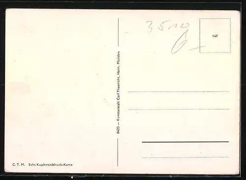 AK Hann. Münden, Ortsansicht aus der Vogelschau