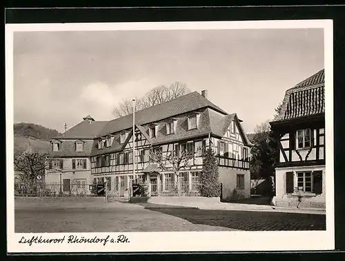 AK Rhöndorf a. Rh., Strassenpartie mit Hotel Wolkenburg