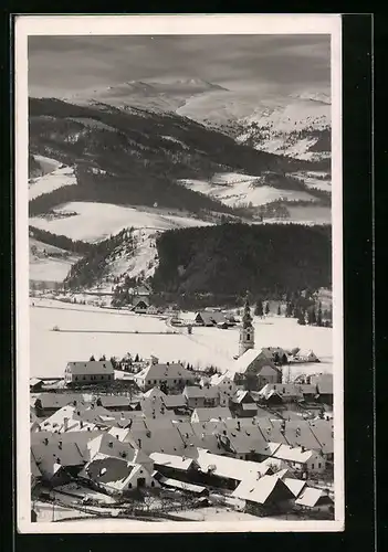 AK Obdach, Ortsansicht im Winter