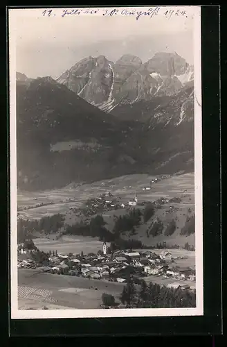 AK Mieders im Stubaital, Ortsansicht gegen Kalkkügel