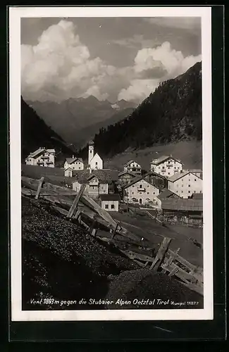 AK Vent, Ortsansicht gegen die Stubaier Alpen