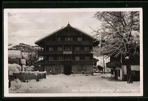 AK Westendorf, Gasthof Messnerwirt im Schnee