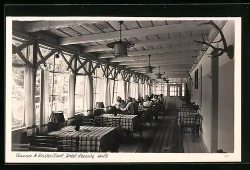 AK Plansee b. Reutte, Hotel Seespitze, Halle