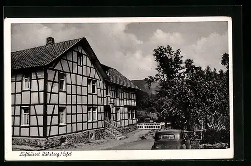 AK Ruhrberg / Eifel, Partie am Hotel Dederichs, Fachwerkhaus