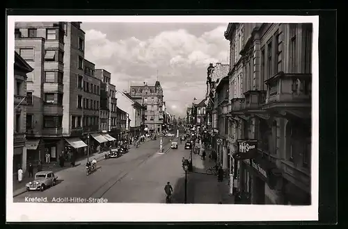 AK Krefeld, Blick auf die Strasse