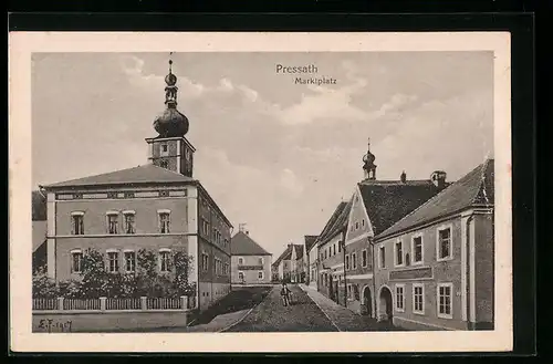 AK Pressath, Blick auf Marktplatz