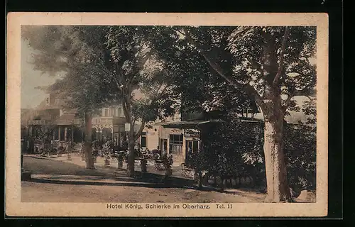 AK Schierke /Oberharz, Hotel König mit Strasse