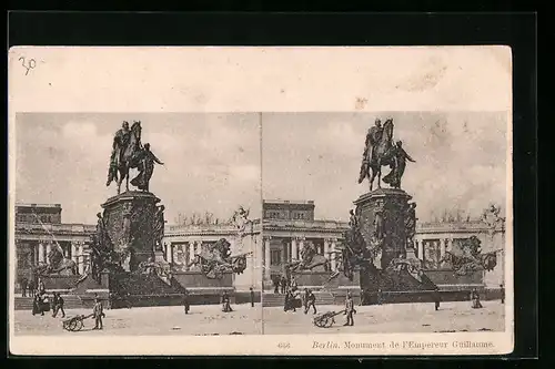 Stereo-AK Berlin, Monument de l`Empereur Guillaume