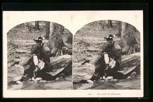 Stereo-AK Au bord de ruisseau