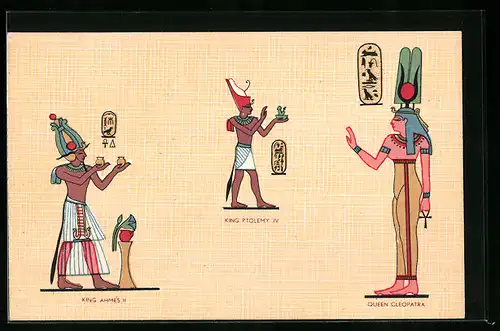AK King Ahmes II., King Ptolemy IV., Queen Cleopatra