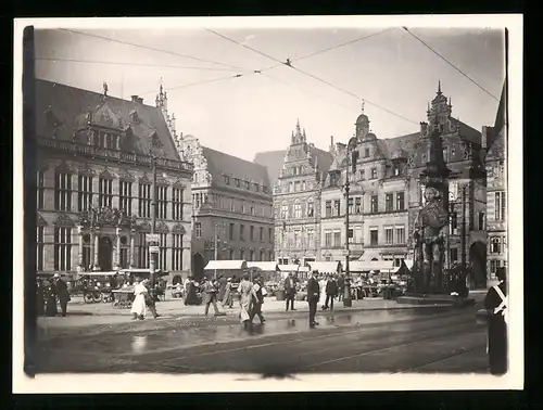 3 Fotografien unbekannter Fotograf, Ansicht Bremen, Rathaus und Marktplatz