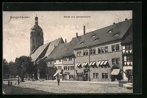 AK Sangerhausen, Markt mit Jakobikirche