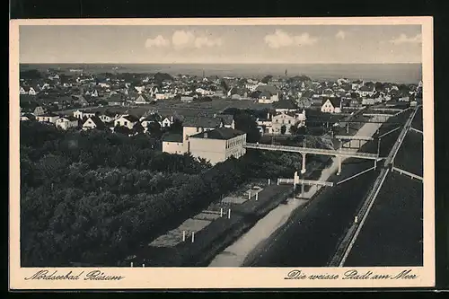 AK Büsum, Nordseebad, Teilansicht mit Brücken