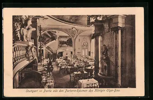 AK Stuttgart, Königin Olga-Bau, Parterre-Räume, Innenansicht