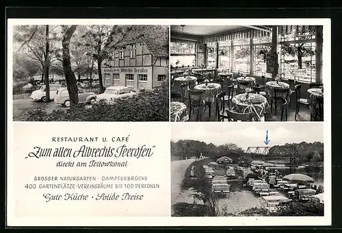 AK Berlin-Wannsee, Restaurant und Cafe Zum alten Albrechts Teerofen, Innenansicht, Garten