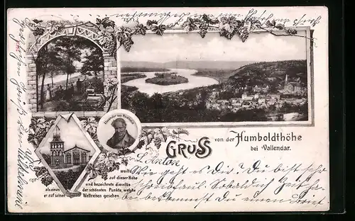 AK Vallendar, Gasthaus auf der Humboldthöhe, Garten, Alexander von Humboldt