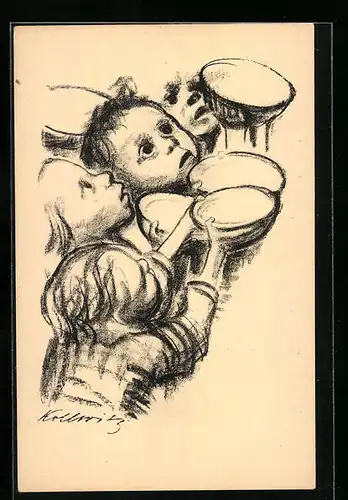 Künstler-AK Käthe Kollwitz: Deutschlands Kinder hungern