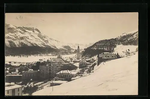 AK Samaden, Ortsansicht im Winter