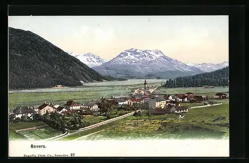 AK Bevers, Ortsansicht mit Kirche