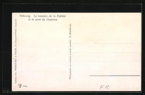 AK Fribourg, La fontaine de la Fidelite et le pont du Gotteron