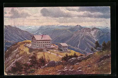 Künstler-AK Max Kuglmayr: Rotwandhaus mit Panorama