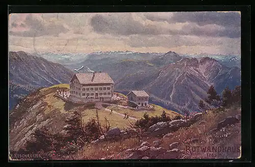 Künstler-AK Max Kuglmayr: Rotwandhaus mit Panorama