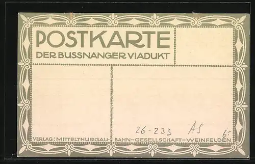 Künstler-AK Ernst E. Schlatter: Bussnanger, Der Bussnanger Viadukt