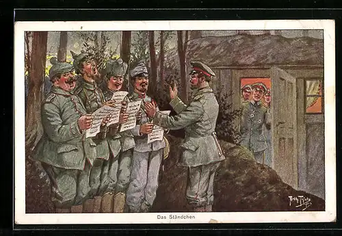 Künstler-AK Arthur Thiele: Das Ständchen