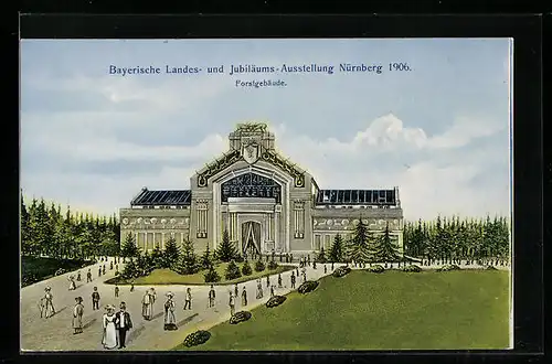 AK Nürnberg, Bayerische Landes- und Jubiläums-Ausstellung 1906, Forstgebäude