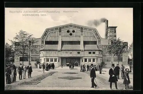 AK Nürnberg, Bayerische Jubiläums-Landes-Ausstellung 1906 - Maschinenhalle