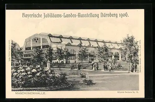 AK Nürnberg, Bayerische Jubiläums-Landes-Ausstellung 1906, Maschinenhalle