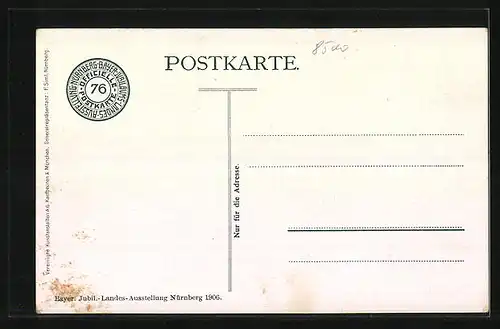 AK Nürnberg, Bayer. Jubil.-Landes-Ausstellung 1906, Forstausstellung, Staatsforstverwaltung