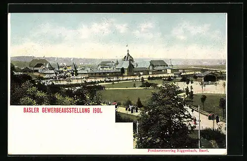 AK Basel, Gewerbeausstellung 1901, Panorama