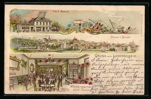 Lithographie Lüdenscheid, Café Noelle, Panorama