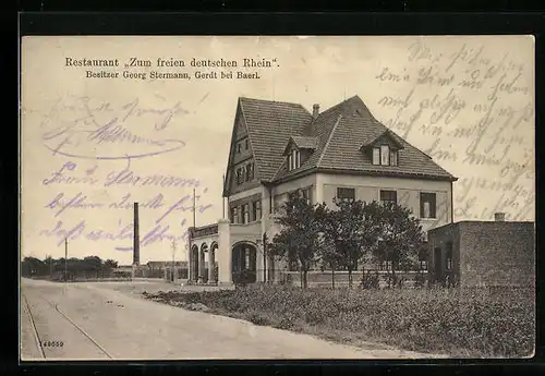 AK Baerl, Restaurant Zum freien deustchen Rhein, Bes. Georg Stermann