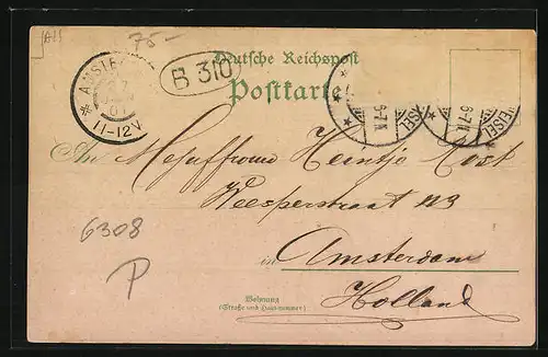 Lithographie Niederweisel, Neue Schule & Marktplatz, Kirche