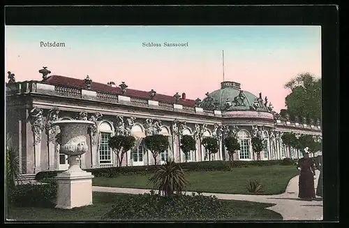 AK Potsdam, Schloss Sanssouci, Teilansicht