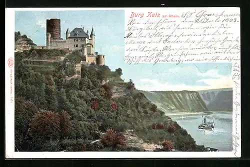 AK Burg Katz am Rhein
