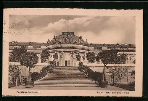 AK Potsdam, Schloss Sanssouci, Mittelbau