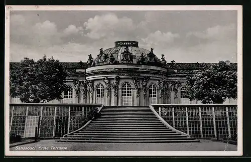 AK Potsdam, Sanssouci, Erste Terrasse