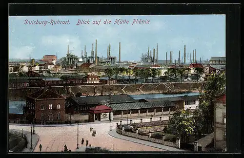 AK Duisburg-Ruhrort, Blick auf die Hütte Phönix