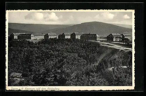 AK Siegen i. W., Kasernen auf dem Heidenberg