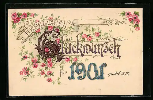 AK Glückwunsch für 1901, Jahreszahl
