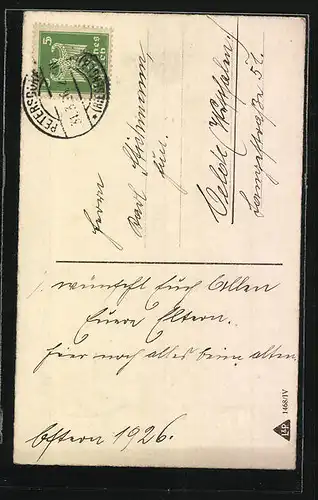 AK Kinder am Zaun mit Osterlämmern