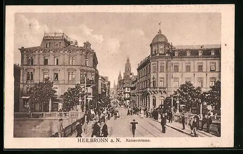 AK Heilbronn a. N., Blick auf die Kaiserstrasse