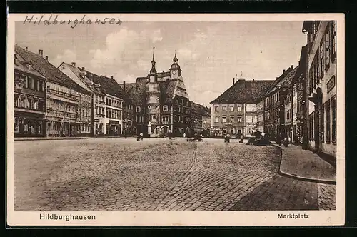 AK Hildburghausen, Blick auf Marktplatz