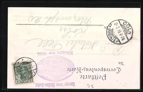 Lithographie Hohe Acht /Eifel, Aussichtsturm u. Blockhaus